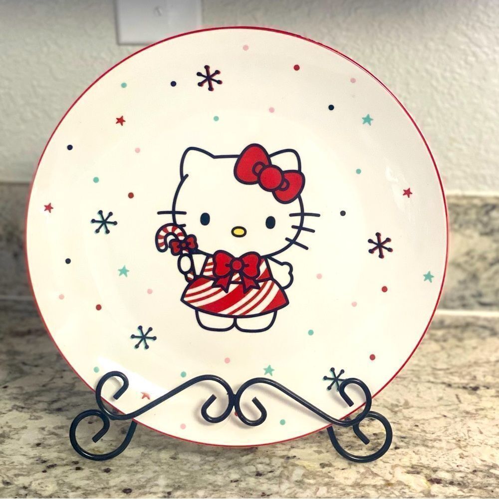 Hello Kitty Candy Cane Plate